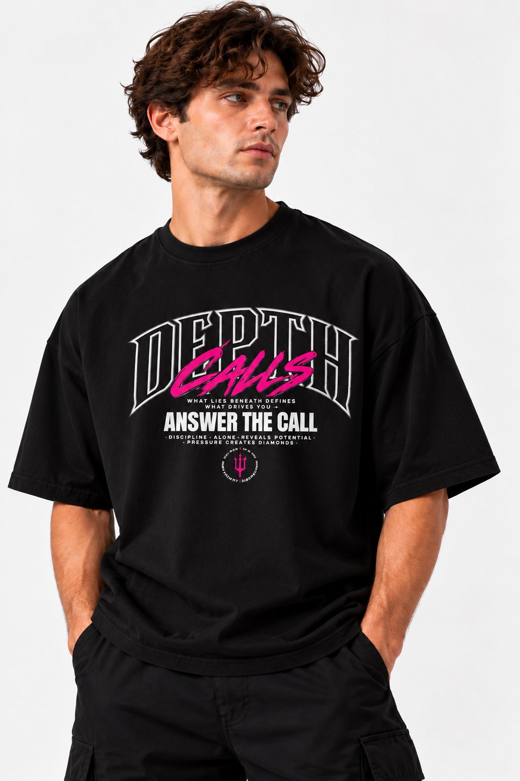 Poseidon Depth Calls oversized T-shirt front