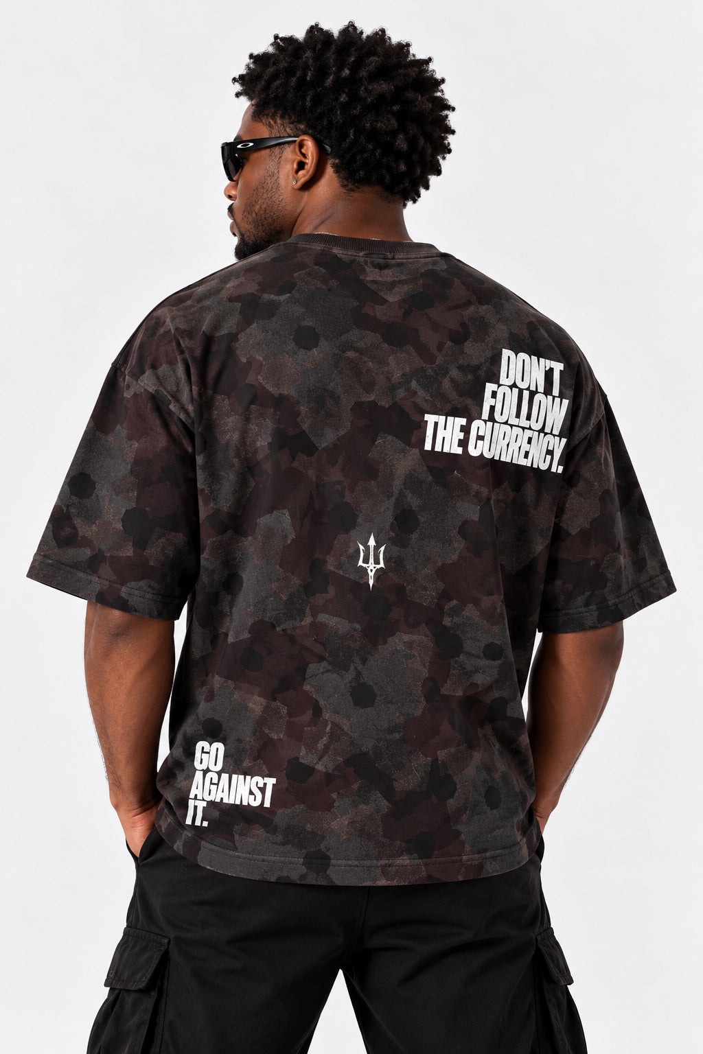 POSEIDON THE 1% Oversized Camo Tee — back