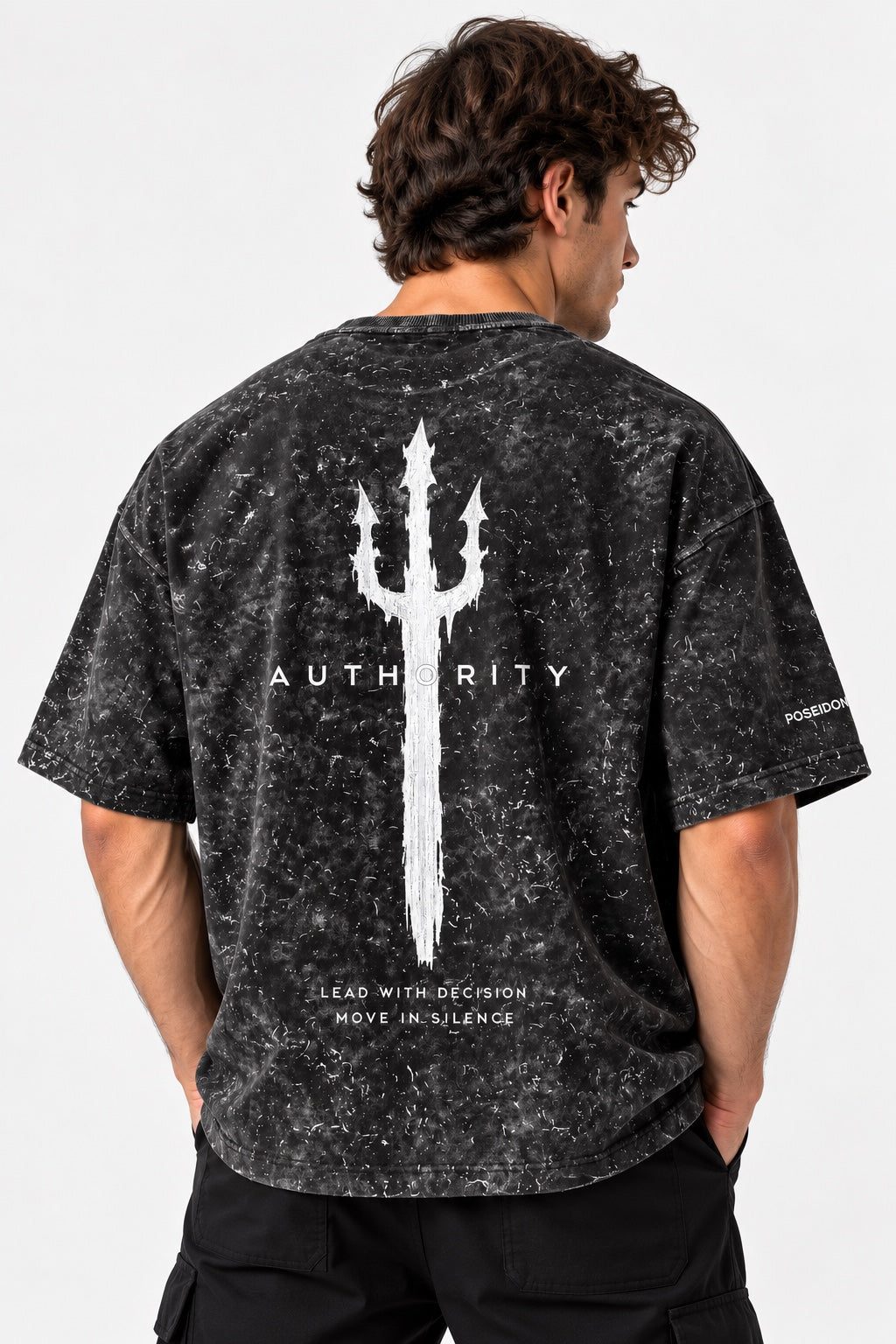 Poseidon Authority oversized box tee back model